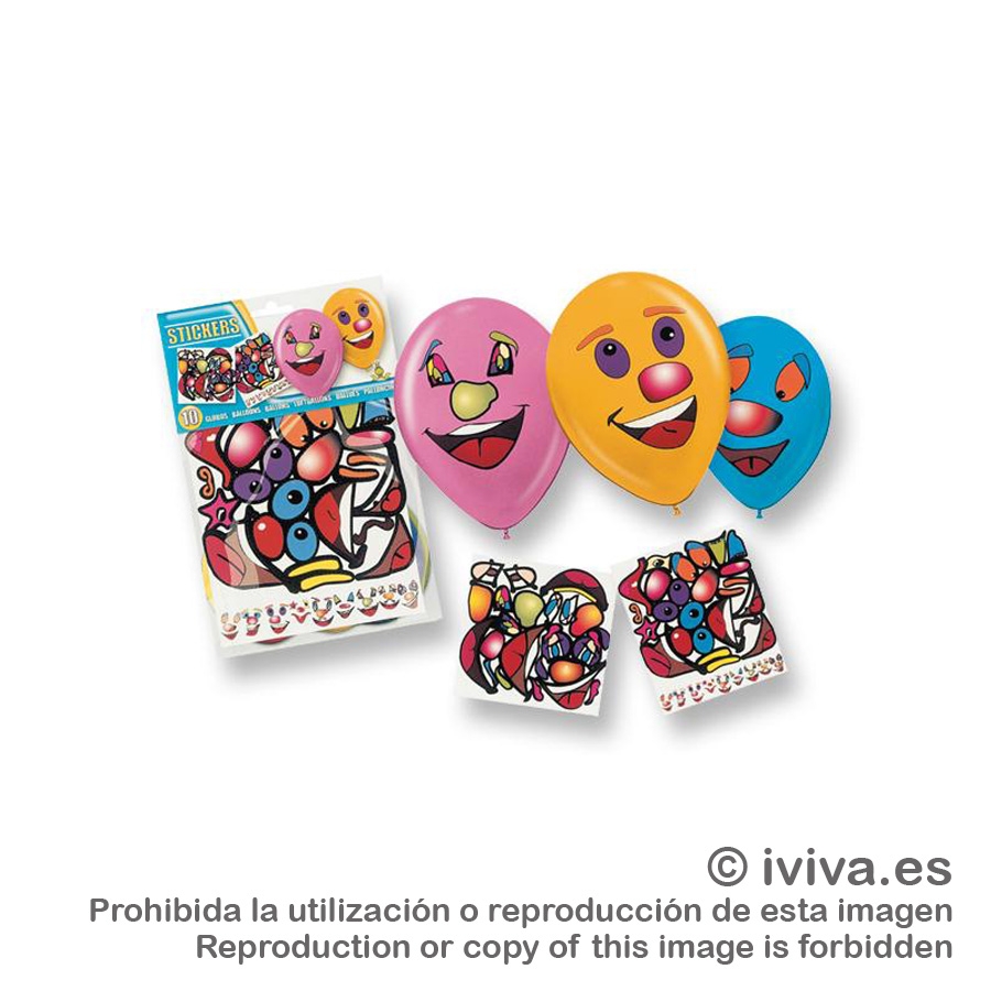 Caras globos: 10 unidades.