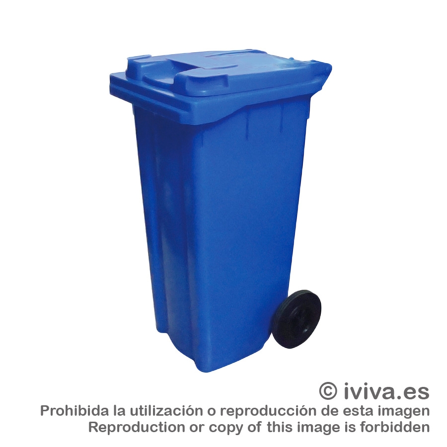 Contenedor PVC con tapa y ruedas.