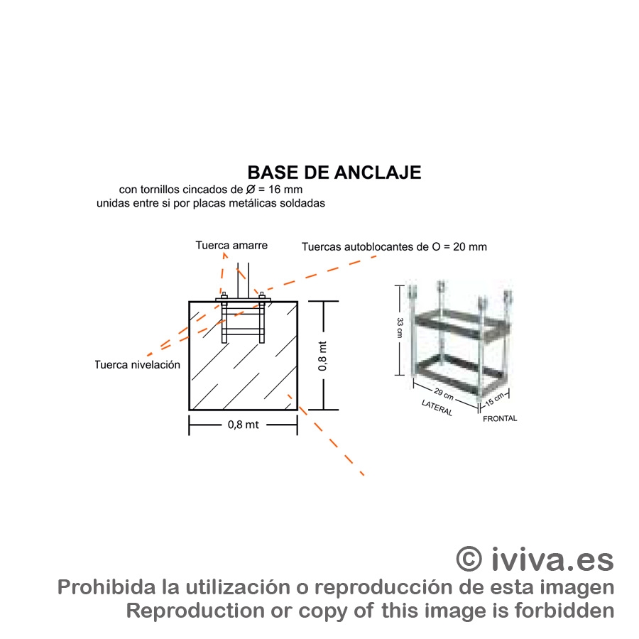 Estructuras acero sección cuadrada 100 x 100 mm.
