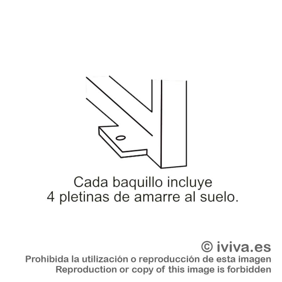 Banquillo 4 plazas. 2,05 m.