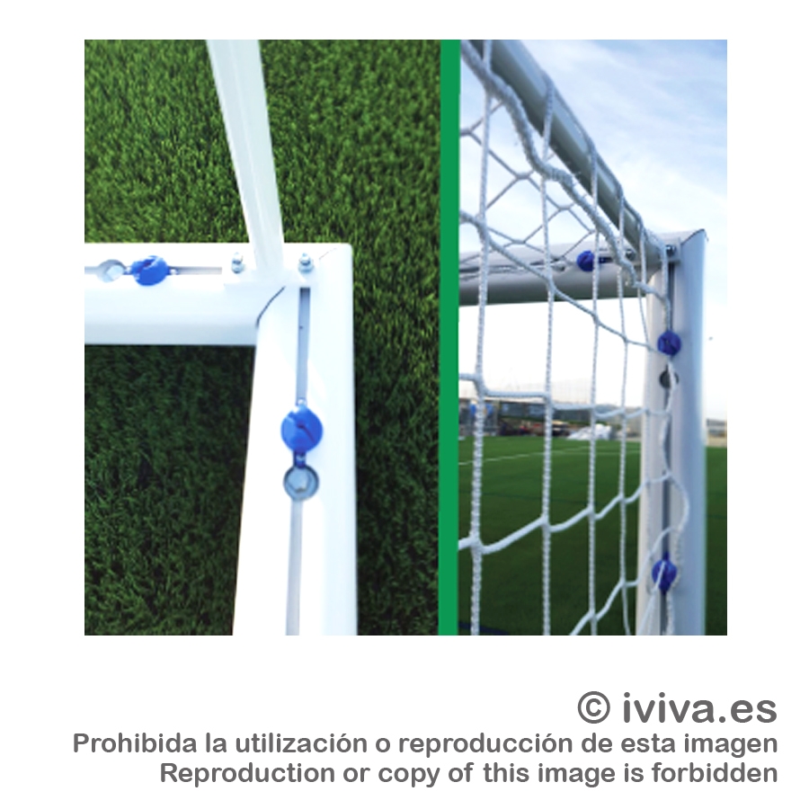 Porterías fútbol 7/8 aluminio sección redonda Ø 90 mm.